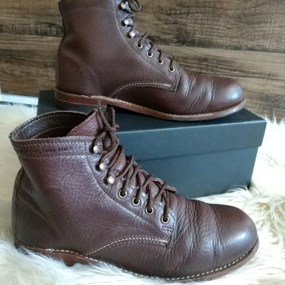 Wolverine 1000 Mile Centennial Bison Leather Boots